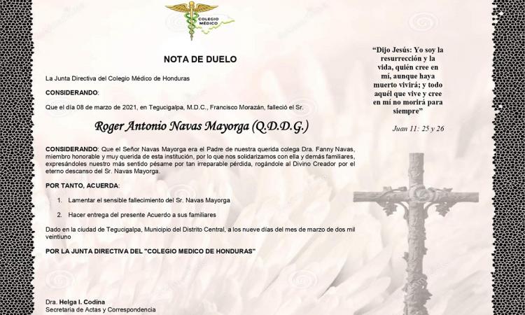 Obituario Sr. Roger Antonio Navas Mayorga (Q.D.D.G.)