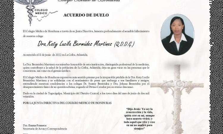 Obituario Dra Katy Lucila Bermúdez Martínez (QDDG)