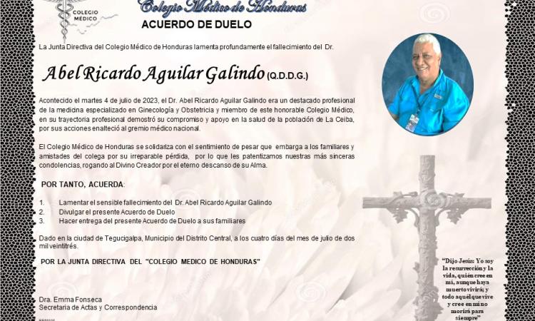 Acuerdo de Duelo Dr. Abel Ricardo Aguilar Andino