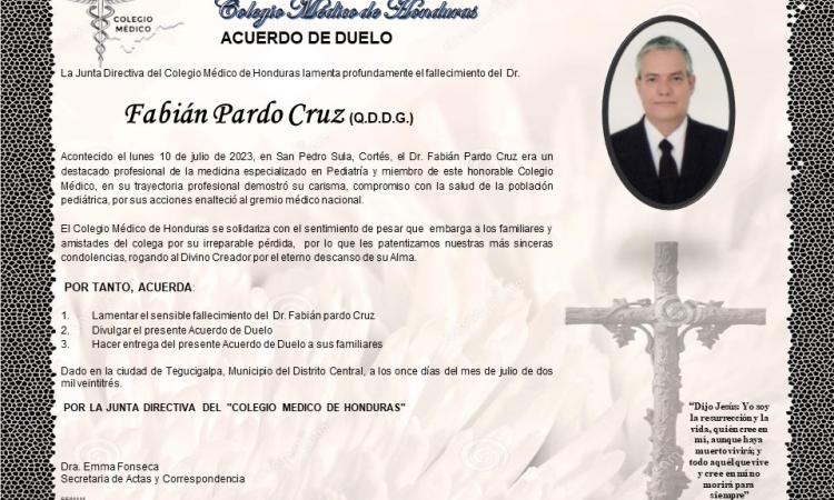 Acuerdo de Duelo Dr. Fabián Pardo Cruz