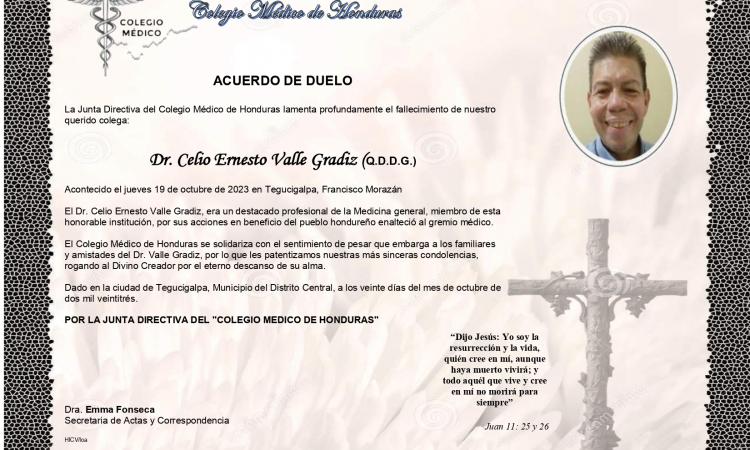 Acuerdo de Duelo Dr. Celio Ernesto Valle Gradiz
