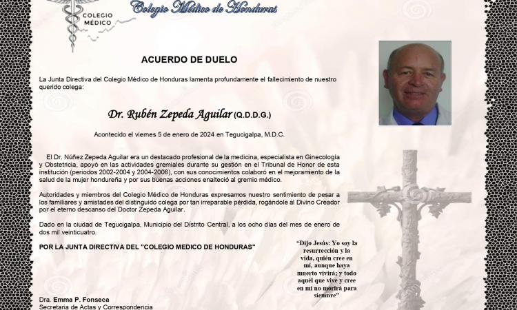 Acuerdo de Duelo Dr. Rubén Zepeda Aguilar