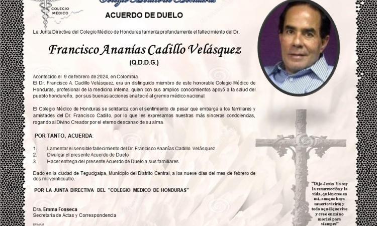 Acuerdo de Duelo Dr. Francisco Ananías Cadillo Velásquez