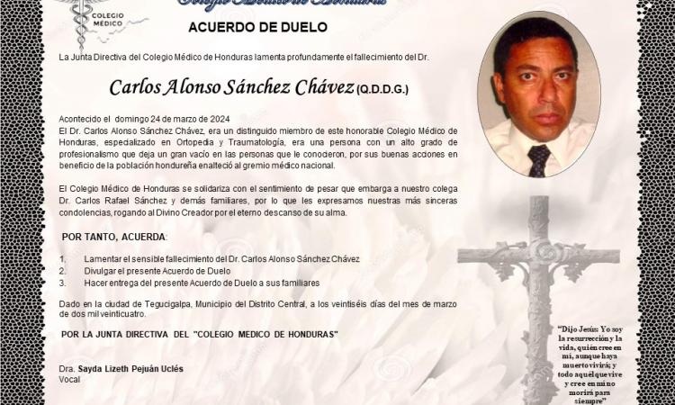 Acuerdo de Duelo Dr. Carlos Alonso Sánchez Chávez