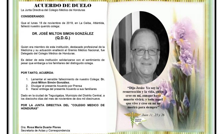 Obituario Dr. José Milton Simon González