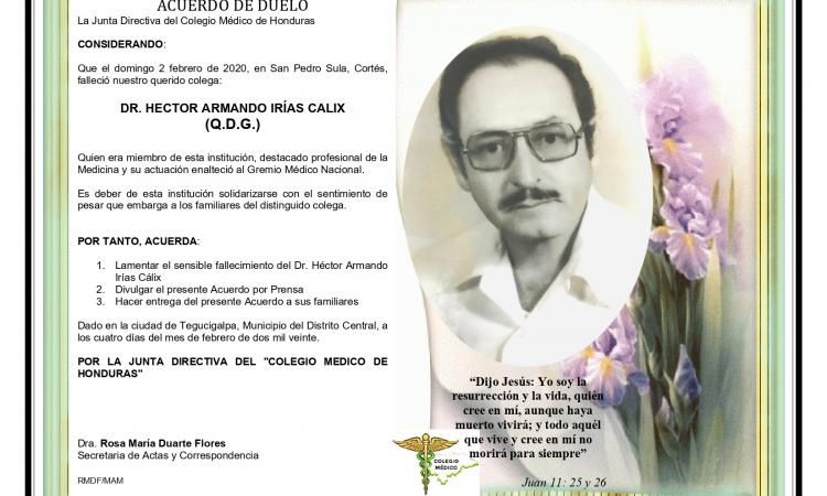 Obituario Dr. Hector Armando Irías
