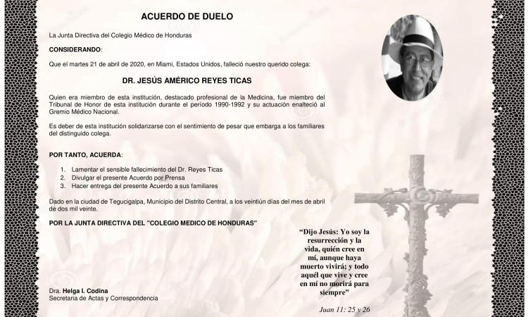 Obituario Dr. Jesús Américo Reyes