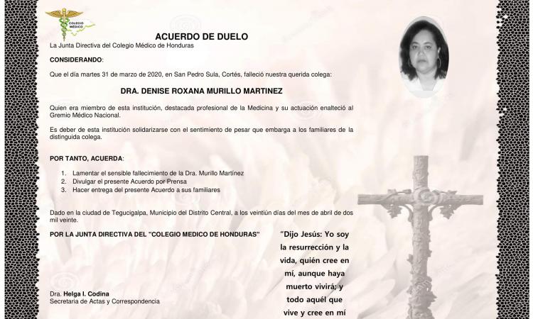Obituario Dra. Denise Roxana Murillo
