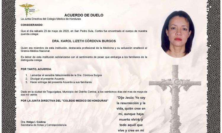Obituario Dra. Karol Lizeth Córdova Burgos
