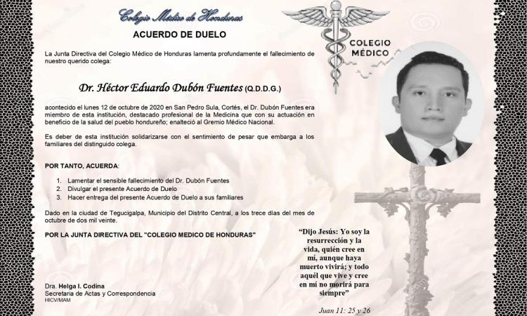Obituario Dr. Héctor Eduardo Dubón Fuentes (Q.D.D.G.)