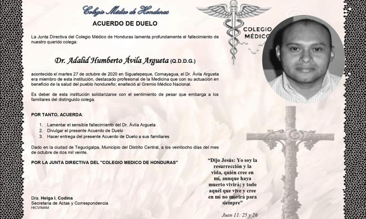 Obituario Dr. Adalid Humberto Ávila Argueta (Q.D.D.G.)