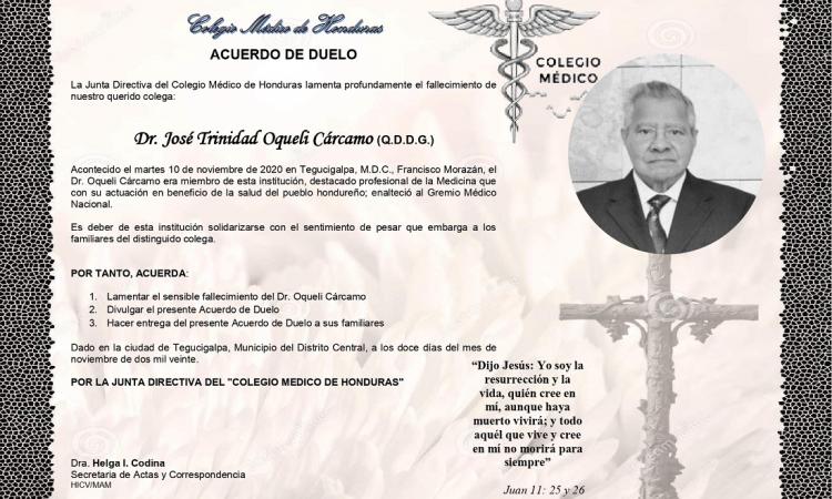 Obituario Dr. José Trinidad Oquelí Cárcamo (Q.D.D.G.)