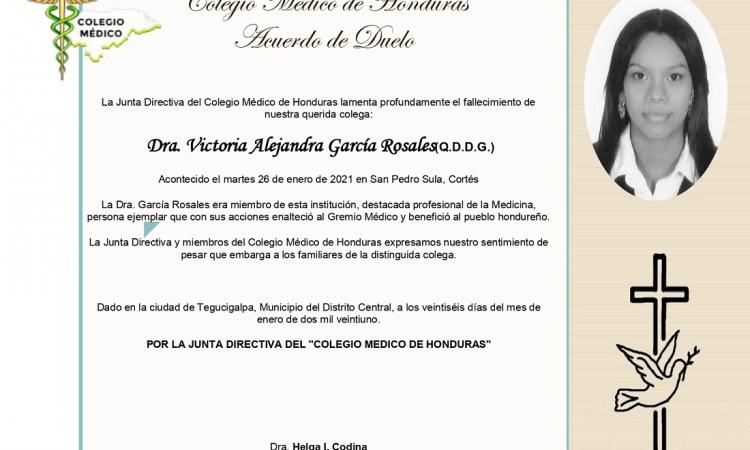 Obituario Dra. Victoria Alejandra García Rosales (Q.D.D.G.)