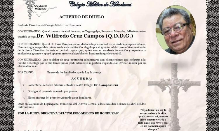 Obituario Dr. Wilfredo Cruz Campos (Q.D.D.G.)