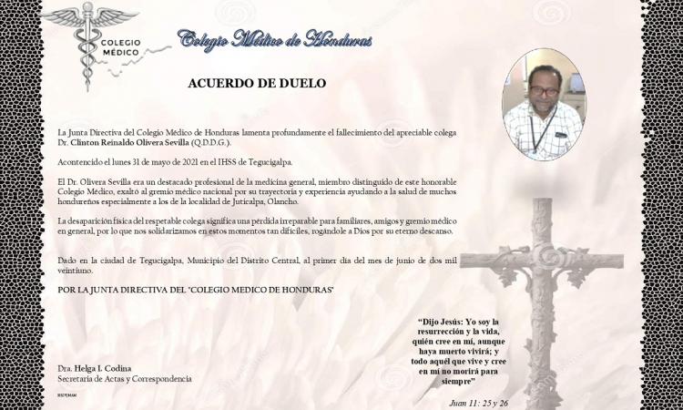 Obituario Dr. Clinton Reinaldo Olivera Sevilla (Q.D.D.G.)