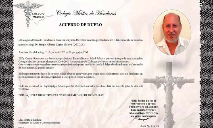 Obituario Dr. Sergio Alberto Carias Guerra (Q.D.D.G.)
