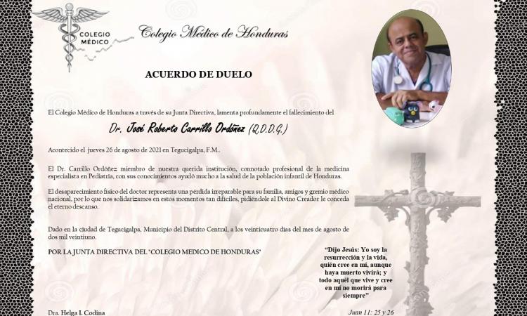 Obituario Dr. José Roberto Carrillo Ordóñez (Q.D.D.G.)