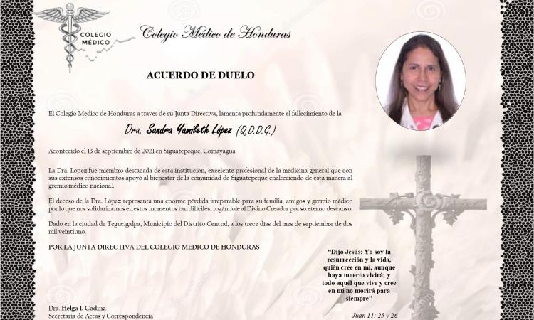 Obituario Dra. Sandra Yamileth López (Q.D.D.G)