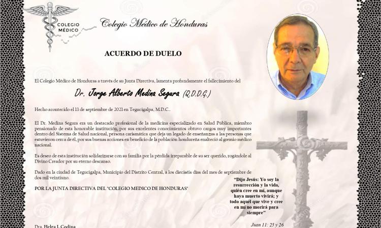 Obituario Dr. Jorge Alberto Medina Segura (Q.D.D.G)