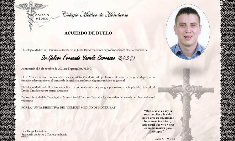 Obituario Dr. Gelson Fernando Varela Carrasco (Q.D.D.G.)