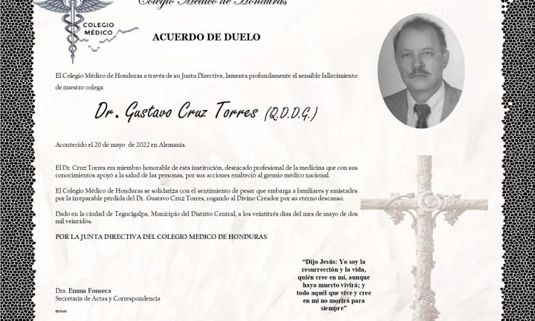 Obituario Dr. Gustavo Cruz Torres (Q.D.D.G.)