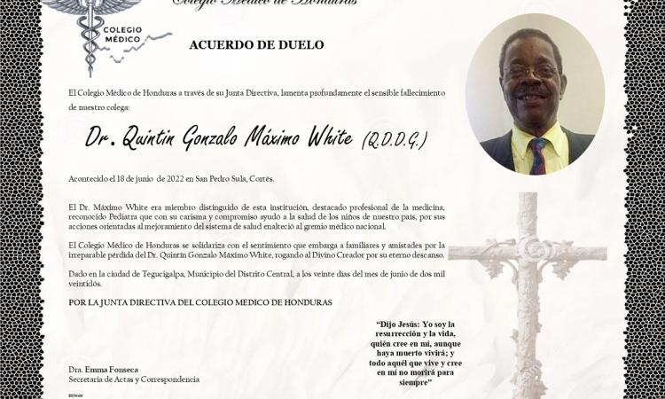 Obituario Dr. Quintin Gonzalo Máximo White