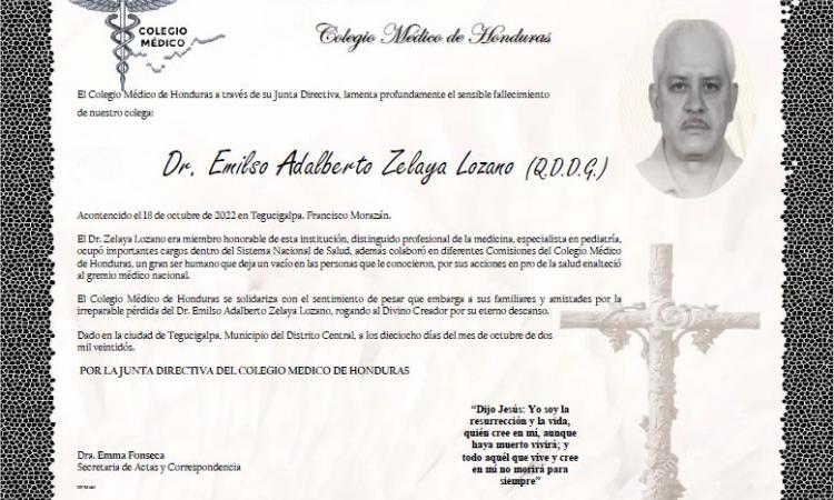 Obituario Dr. Emilso Adalberto Zelaya Lozano