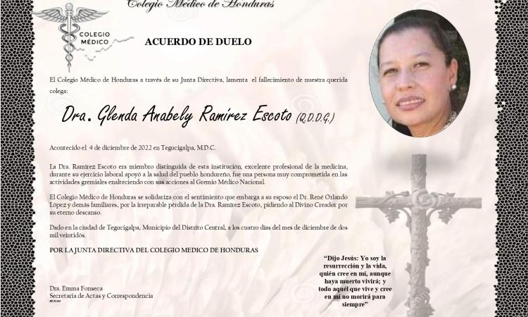 Obituario Dra. Glenda Anabely Ramírez Escoto