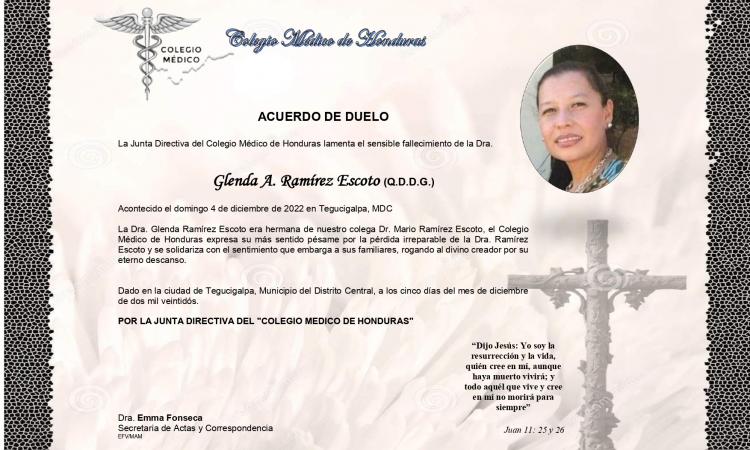 Acuerdo de Duelo Dra. Glenda Anabely Ramírez Escoto
