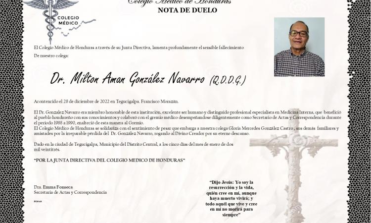 Obituario Dr, Milton Amán González Navarro