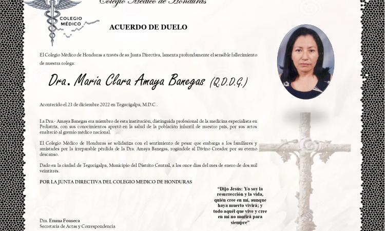 Obituario Dra. María Clara Amaya Banegas