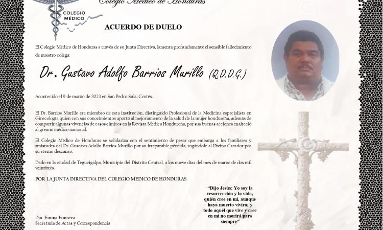 Acuerdo de Duelo Dr. Gustavo Adolfo Barrios Murillo
