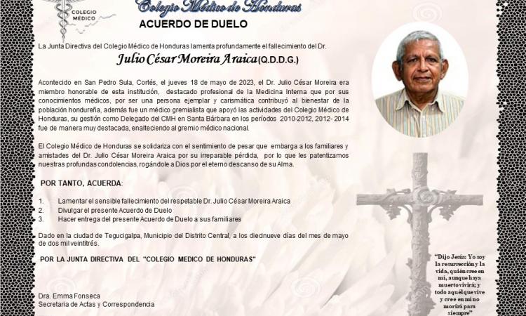 Acuerdo de Duelo Dr. Julio César Moreira Araica