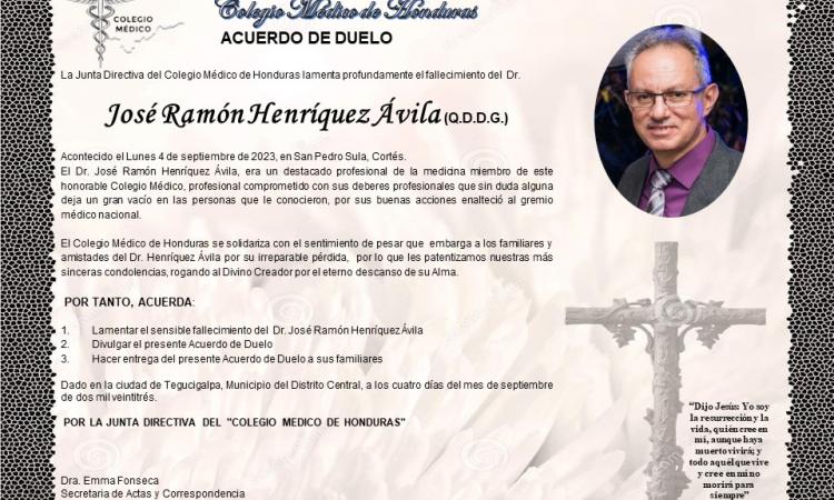 Acuerdo de Duelo Dr. José Ramón Henríquez Ávila