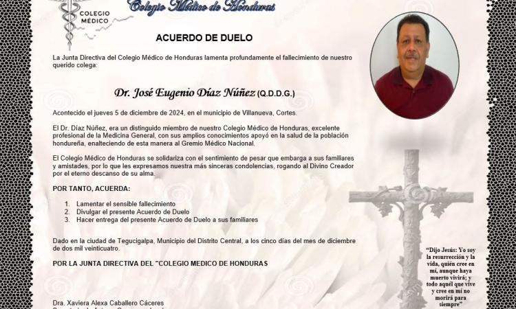 Acuerdo de Duelo Dr. José Eugenio Díaz Núñez (Q.D.D.G.)