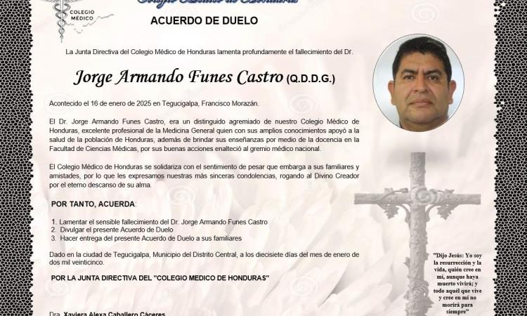 Acuerdo de Duelo Dr. Jorge Armando Funes Castro (Q.D.D.G.)